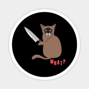 What? Murderous Cat Funny Design for Cat Lovers Magnet